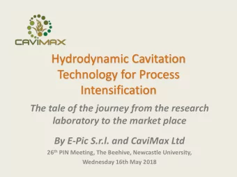 Technology for Process  Intensification  The tale of the journey from the research  laboratory to