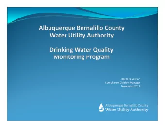 Barbara Gastian Compliance Division Manager November 2012  2 Results of Surface Water Treatment