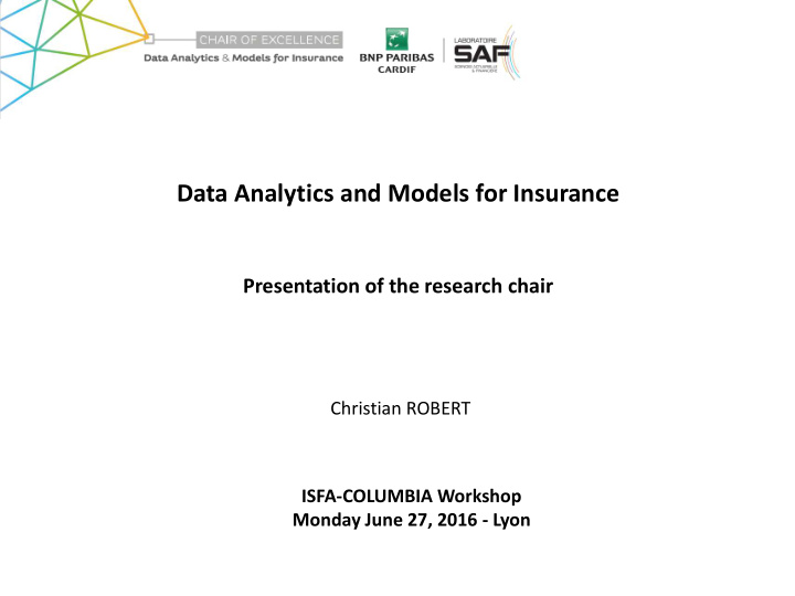 data analytics and models for insurance