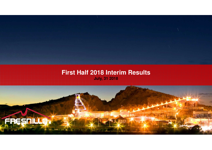 first half 2018 interim results