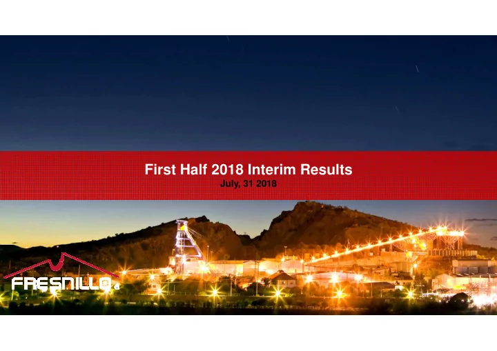 first half 2018 interim results