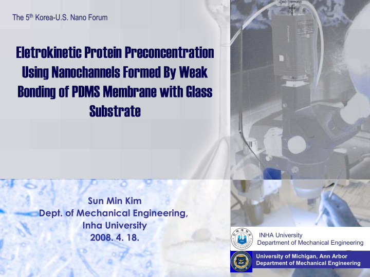 eletrokinetic protein preconcentration using nanochannels