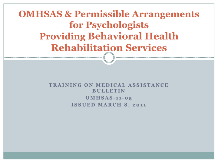 rehabilitation services