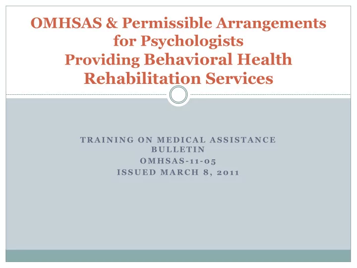 rehabilitation services