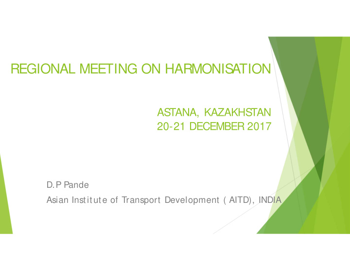 regional meeting on harmonis ation