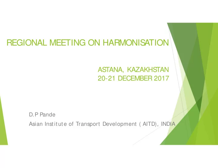 regional meeting on harmonis ation