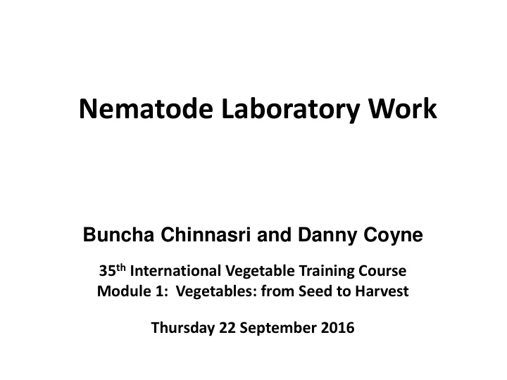 nematode laboratory work