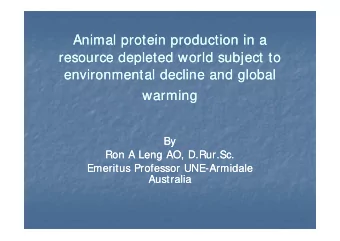 Animal protein production in a  Animal protein production in a  Animal protein production in a