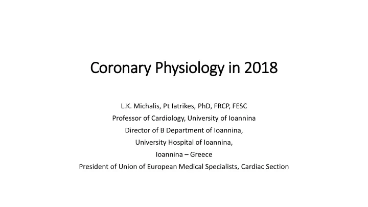 coronary ry physiology in 2018