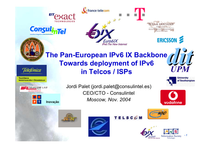 the pan european ipv6 ix backbone towards deployment of