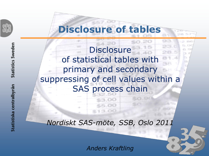disclosure of tables