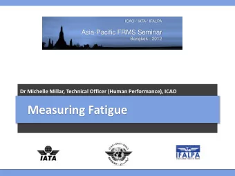 Measuring Fatigue  Overview  Definition of fatigue  What fatigue measures measure  Current