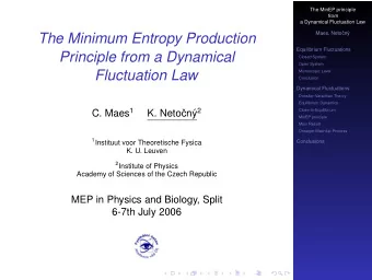 The Minimum Entropy Production  Equilibrium Fluctuations  Principle from a Dynamical  Closed System