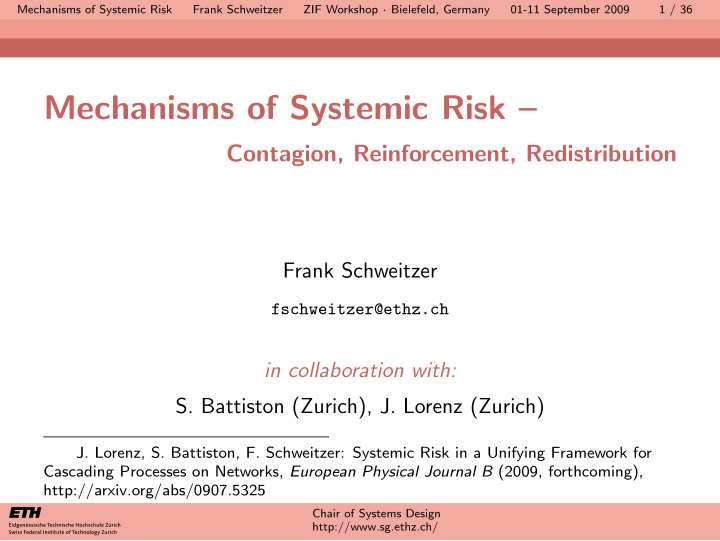 mechanisms of systemic risk
