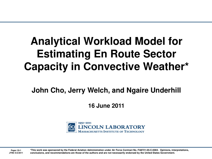 analytical workload model for estimating en route sector