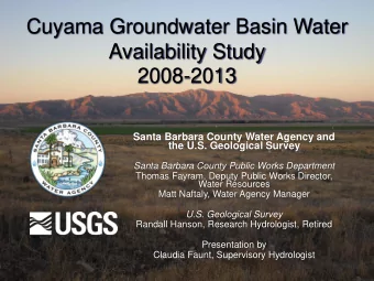 Cuyama Groundwater Basin Water  Availability Study  2008-2013  Santa Barbara County Water Agency