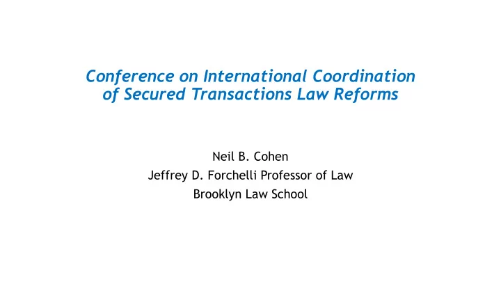 conference on international coordination of secured