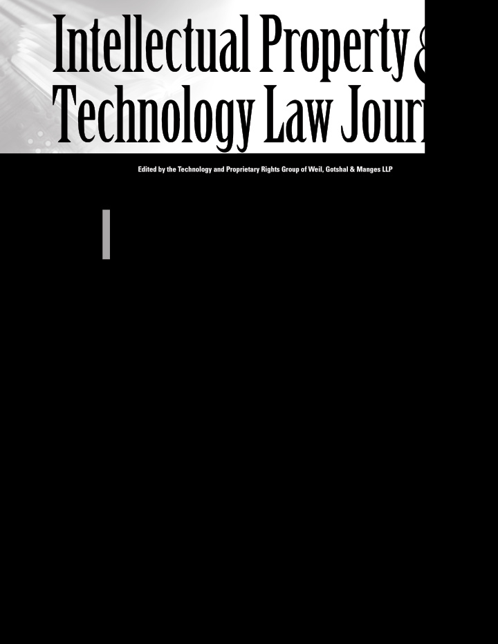 technology law journal technology law journal edited by