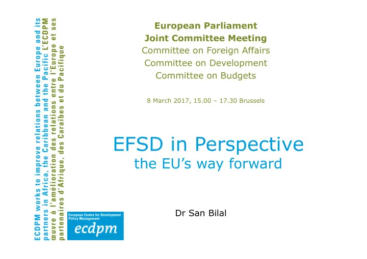 efsd in perspective