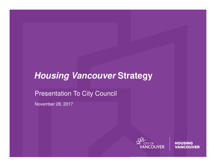 housing vancouver strategy