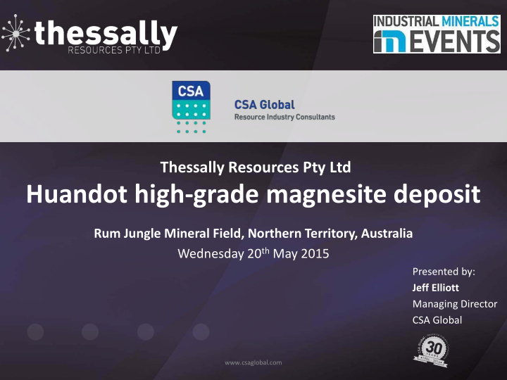 huandot high grade magnesite deposit