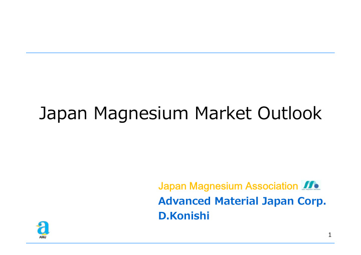 japan magnesium market outlook