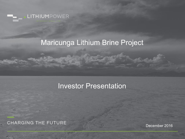 maricunga lithium brine project
