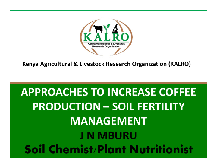 approaches to increase coffee production soil fertility