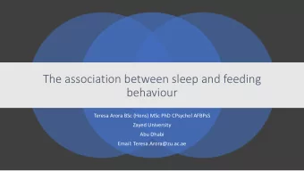 behaviour  Teresa Arora BSc (Hons) MSc PhD CPsychol AFBPsS  Zayed University  Abu Dhabi  Email: