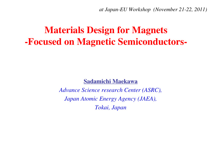 materials design for magnets focused on magnetic