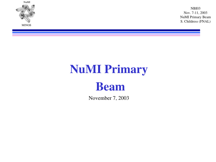 numi primary beam