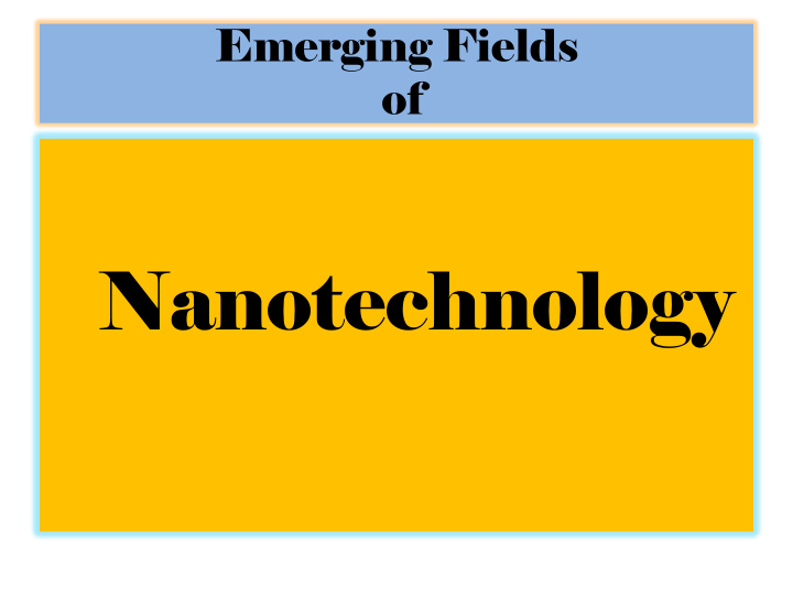 nanotechnology background
