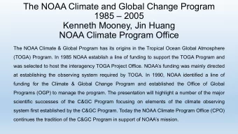 The NOAA Climate and Global Change Program  1985  2005  Kenneth Mooney, Jin Huang  NOAA Climate