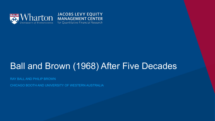ball and brown 1968 after five decades