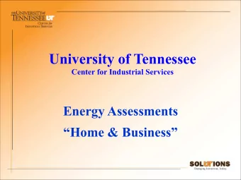 University of Tennessee   Center for Industrial Services  Energy Assessments  Home &amp;