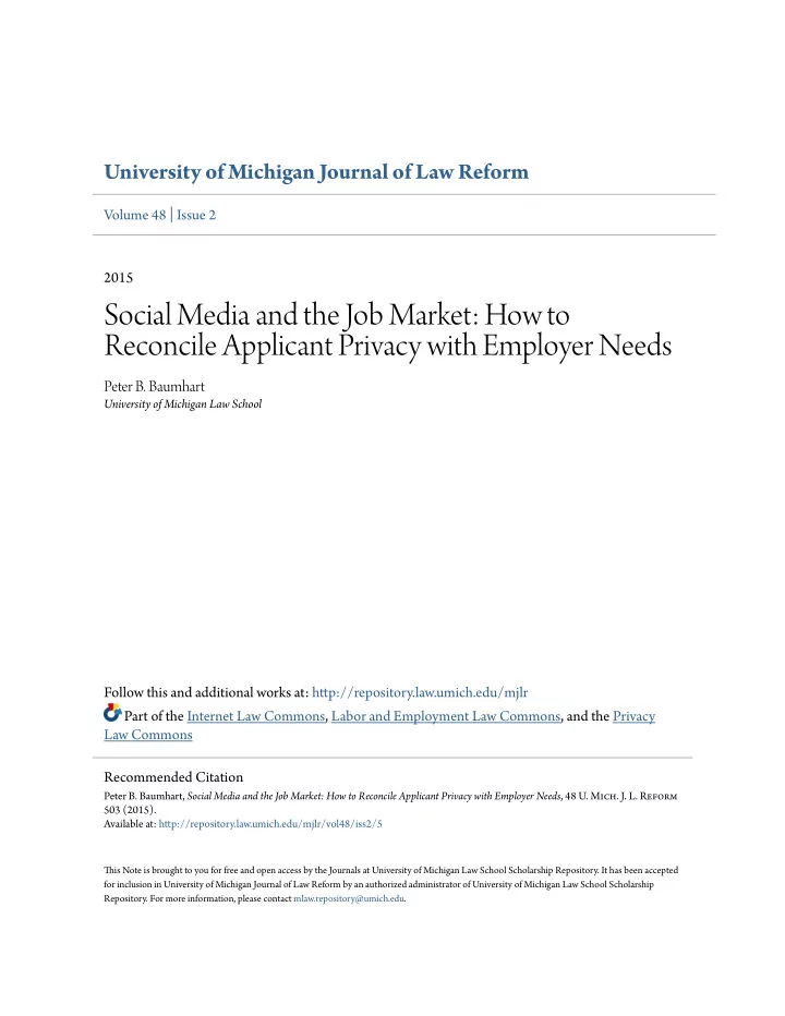 social media and the job market how to reconcile