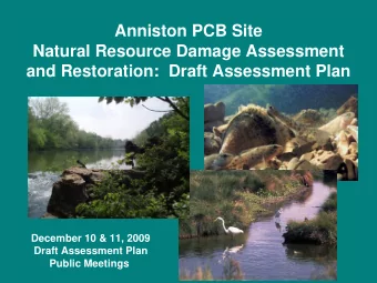 Anniston PCB Site  Natural Resource Damage Assessment  and Restoration:  Draft Assessment Plan