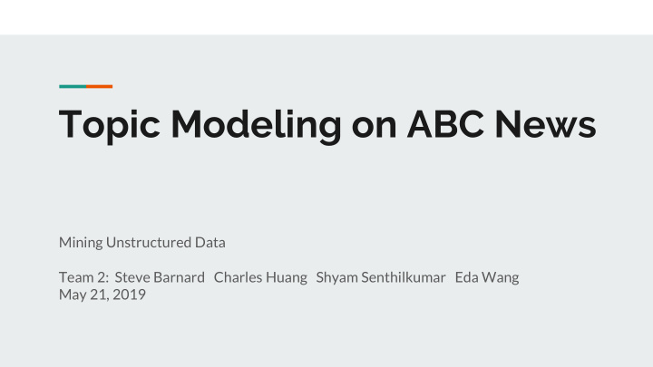 topic modeling on abc news