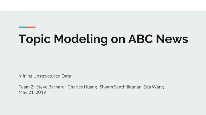 topic modeling on abc news