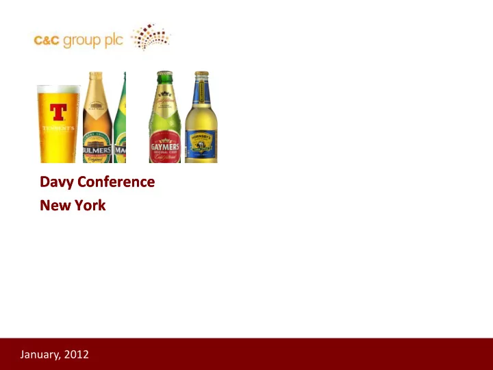 january 2012 disclaimer this presentation does not