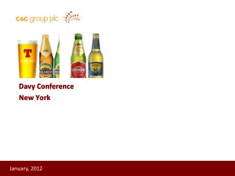 January, 2012  Disclaimer  This presentation does not constitute an invitation to underwrite,