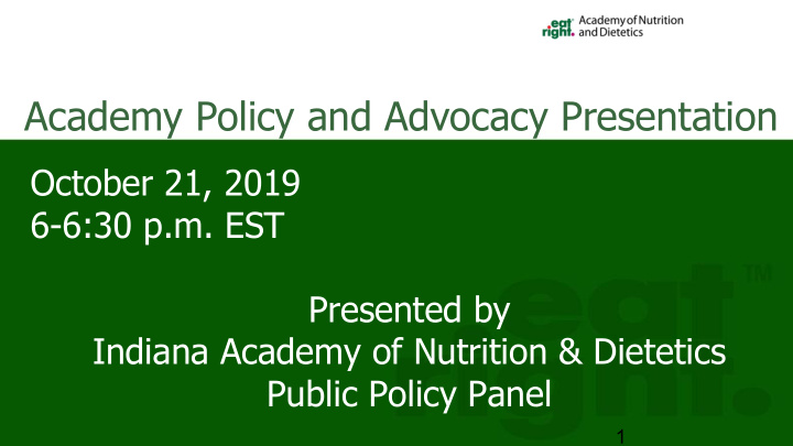 academy policy and advocacy presentation