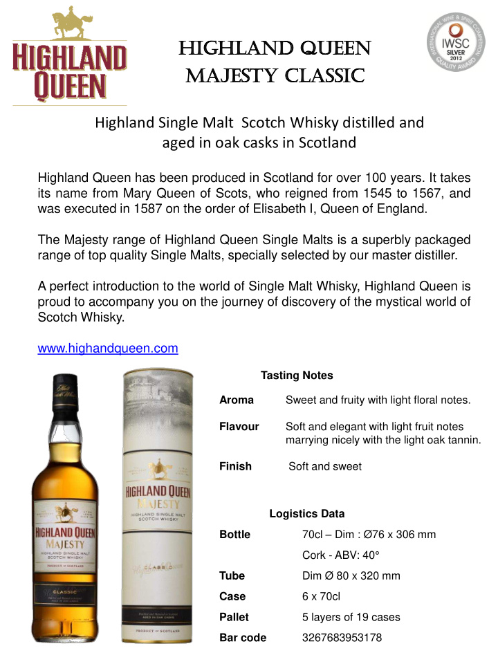 highland single malt scotch whisky distilled and aged in