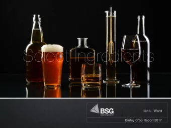 Barley Crop Report 2017  2016 Recap  Poor to average conditions in malting barley  regions of