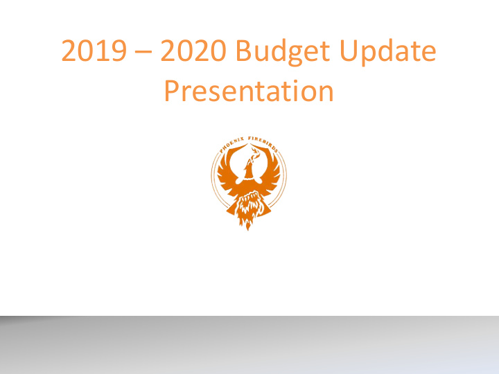 2019 2020 budget update presentation