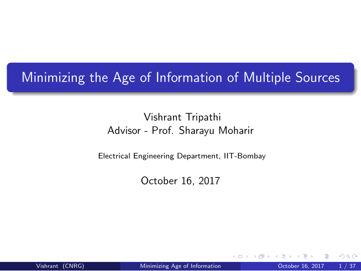 minimizing the age of information of multiple sources