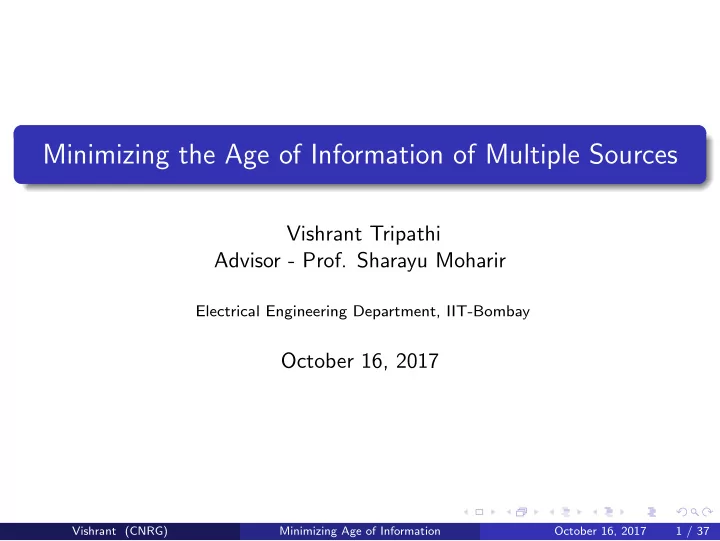 minimizing the age of information of multiple sources