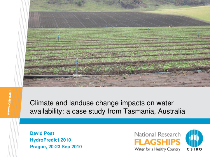 climate and landuse change impacts on water availability