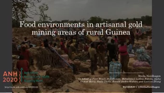Food environments in artisanal gold  mining areas of rural Guinea  Stella Nordhagen  On behalf of
