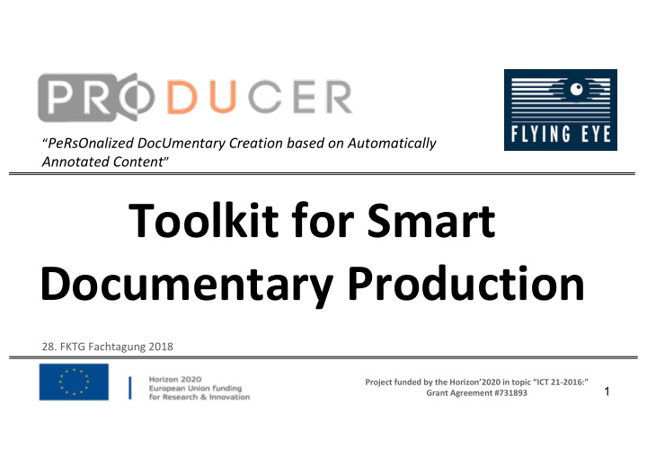 toolkit for smart documentary production